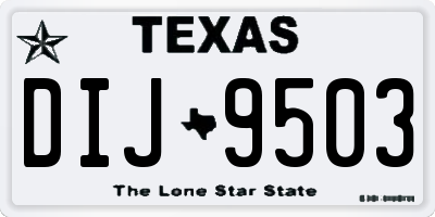 TX license plate DIJ9503