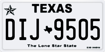 TX license plate DIJ9505