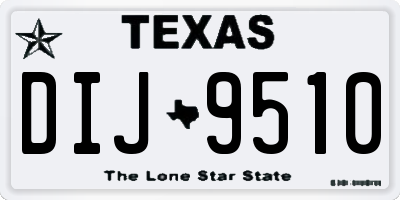 TX license plate DIJ9510