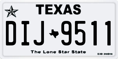 TX license plate DIJ9511