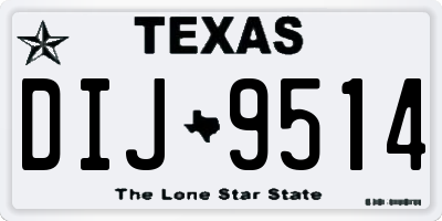 TX license plate DIJ9514