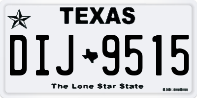 TX license plate DIJ9515