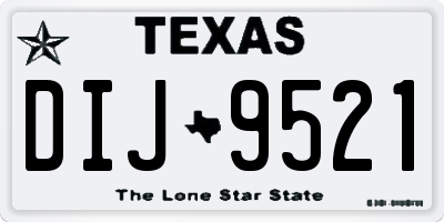 TX license plate DIJ9521