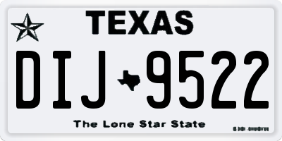 TX license plate DIJ9522