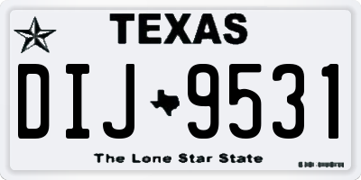 TX license plate DIJ9531