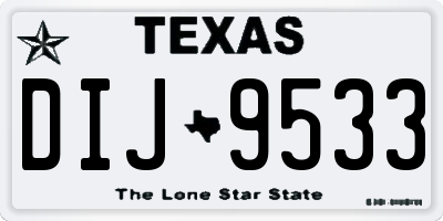 TX license plate DIJ9533