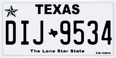 TX license plate DIJ9534