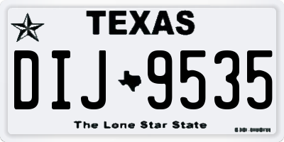 TX license plate DIJ9535