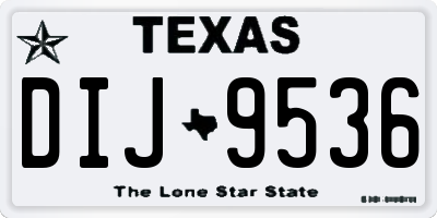 TX license plate DIJ9536