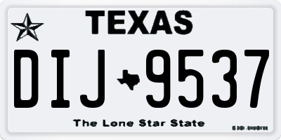 TX license plate DIJ9537