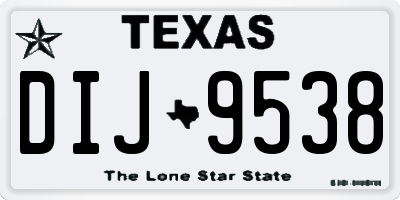 TX license plate DIJ9538