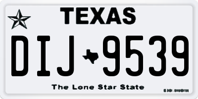 TX license plate DIJ9539