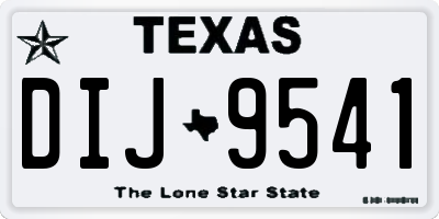 TX license plate DIJ9541