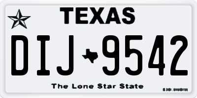 TX license plate DIJ9542
