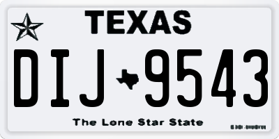 TX license plate DIJ9543