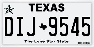 TX license plate DIJ9545