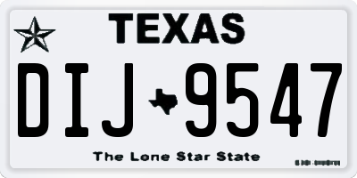 TX license plate DIJ9547