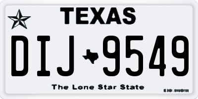 TX license plate DIJ9549