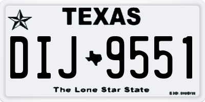 TX license plate DIJ9551