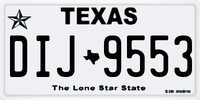 TX license plate DIJ9553