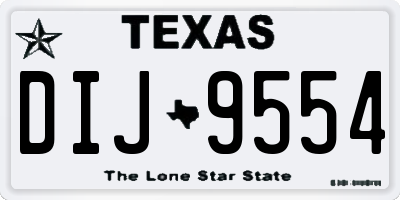 TX license plate DIJ9554