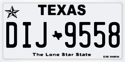 TX license plate DIJ9558