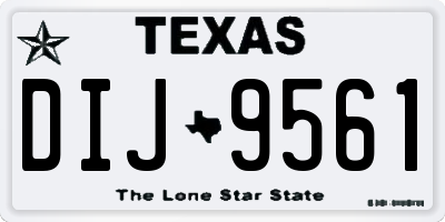 TX license plate DIJ9561