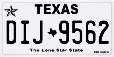 TX license plate DIJ9562