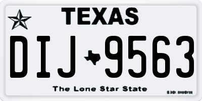 TX license plate DIJ9563