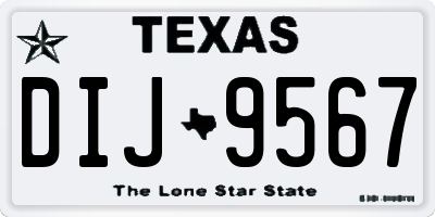 TX license plate DIJ9567