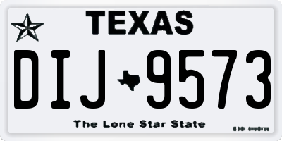TX license plate DIJ9573