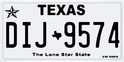 TX license plate DIJ9574
