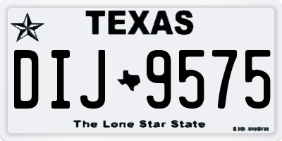 TX license plate DIJ9575