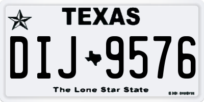 TX license plate DIJ9576