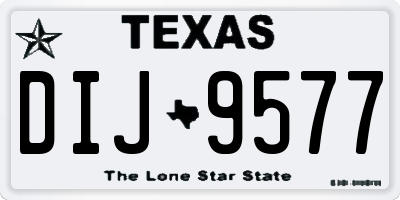 TX license plate DIJ9577