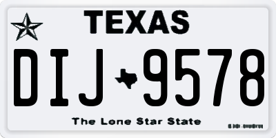 TX license plate DIJ9578