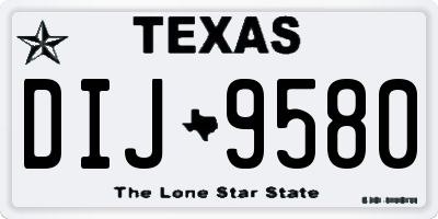 TX license plate DIJ9580