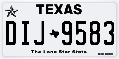TX license plate DIJ9583