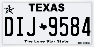 TX license plate DIJ9584