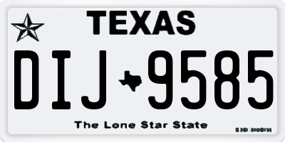 TX license plate DIJ9585