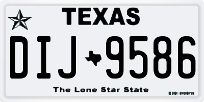 TX license plate DIJ9586