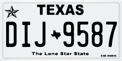 TX license plate DIJ9587