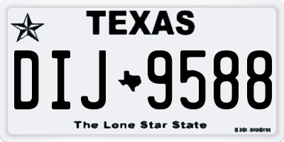 TX license plate DIJ9588