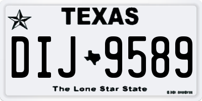 TX license plate DIJ9589
