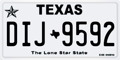TX license plate DIJ9592