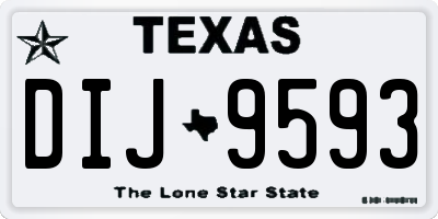 TX license plate DIJ9593
