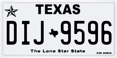 TX license plate DIJ9596