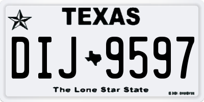 TX license plate DIJ9597