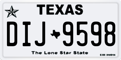 TX license plate DIJ9598