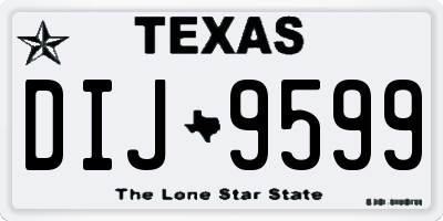 TX license plate DIJ9599